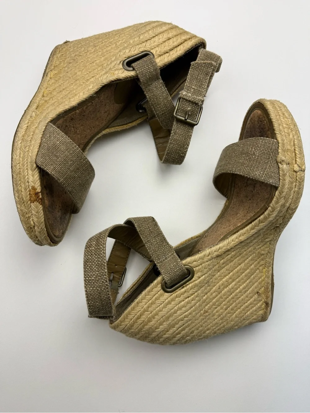 ENZO ANGIOLINI Ankle Strap Jute Wedge Espadrille Platform Sandal